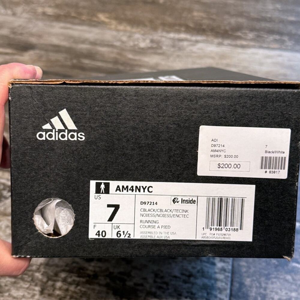 Adidas Speedfactory AM4NYC Shoes Mens Size 7 Sneakers Black Running D97214 NIB - Picture 4 of 12